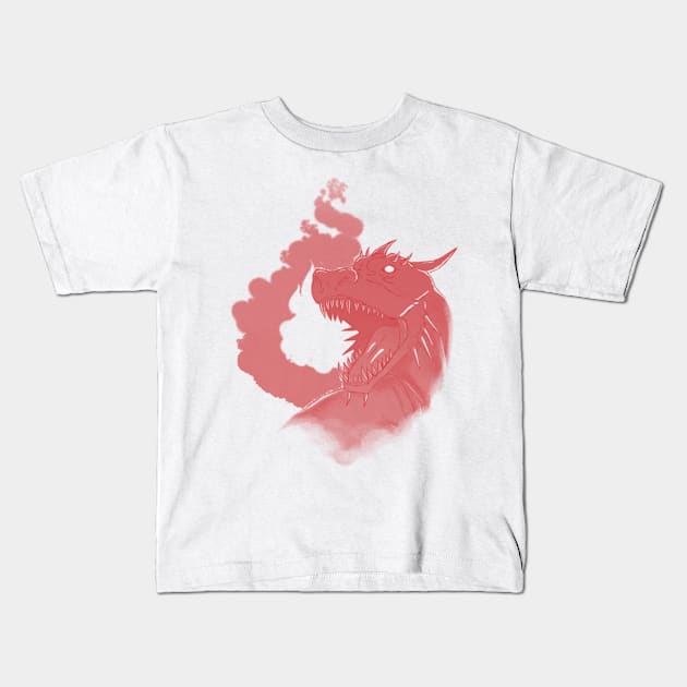 Dragon and Flame-Red Version Kids T-Shirt by sketchbooksage